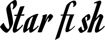 Vorschau des Bootsnamens "Starfish" als Schriftzug für "Bootsbeschriftung Klassisch 93"