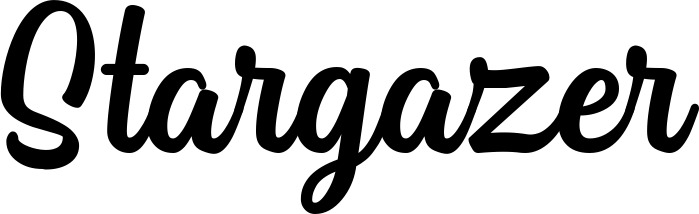 Vorschau des Bootsnamens "Stargazer" als Schriftzug für "Bootsbeschriftung Klassisch 43"