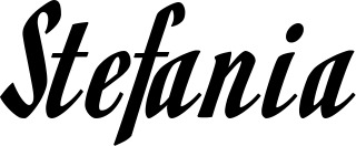 Vorschau des Bootsnamens "Stefania" als Schriftzug für "Bootsbeschriftung Klassisch 93"