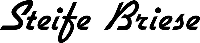Vorschau des Bootsnamens "Steife Briese" als Schriftzug für "Bootsbeschriftung Klassisch 66"