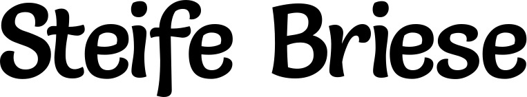 Vorschau des Bootsnamens "Steife Briese" als Schriftzug für "Bootsbeschriftung Klassisch 94"