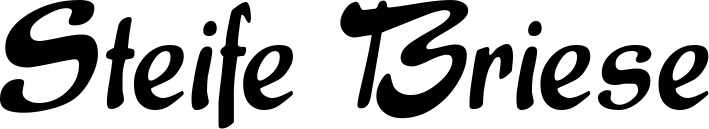 Vorschau des Bootsnamens "Steife Briese" als Schriftzug für "Bootsbeschriftung Klassisch 15"