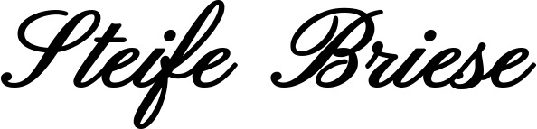 Vorschau des Bootsnamens "Steife Briese" als Schriftzug für "Bootsbeschriftung Klassisch 107"