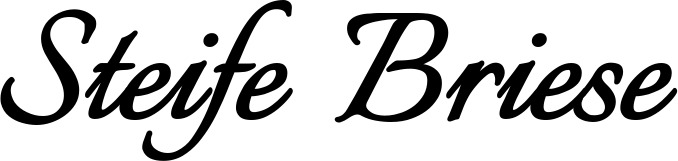 Vorschau des Bootsnamens "Steife Briese" als Schriftzug für "Bootsbeschriftung Klassisch 58"