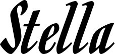 Vorschau des Bootsnamens "Stella" als Schriftzug für "Bootsbeschriftung Klassisch 93"