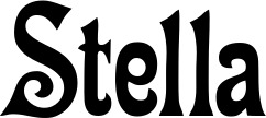 Vorschau des Bootsnamens "Stella" als Schriftzug für "Bootsbeschriftung Neu 44"
