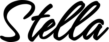 Vorschau des Bootsnamens "Stella" als Schriftzug für "Bootsbeschriftung Klassisch 71"