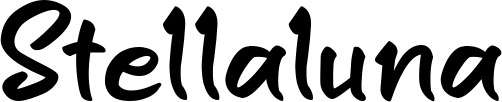 Vorschau des Bootsnamens "Stellaluna" als Schriftzug für "Bootsbeschriftung Klassisch 95"