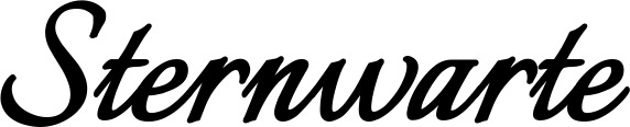 Vorschau des Bootsnamens "Sternwarte" als Schriftzug für "Bootsbeschriftung Klassisch 58"