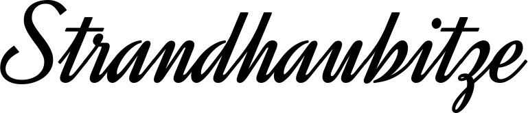 Vorschau des Bootsnamens "Strandhaubitze" als Schriftzug für "Style Klassisch 44"