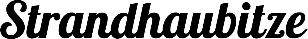 Vorschau des Bootsnamens "Strandhaubitze" als Schriftzug für "Bootsbeschriftung Neu 60"