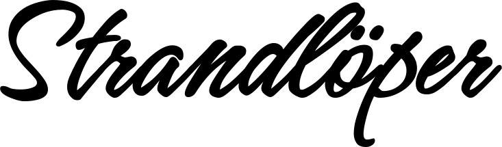 Vorschau des Bootsnamens "Strandlöper" als Schriftzug für "Bootsbeschriftung Klassisch 71"