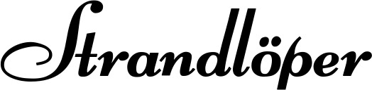 Vorschau des Bootsnamens "Strandlöper" als Schriftzug für "Bootsbeschriftung Klassisch 76-A"