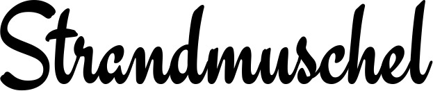 Vorschau des Bootsnamens "Strandmuschel" als Schriftzug für "Bootsbeschriftung Klassisch 63"