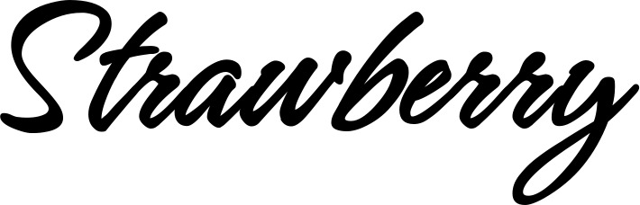 Vorschau des Bootsnamens "Strawberry" als Schriftzug für "Bootsbeschriftung Klassisch 71"