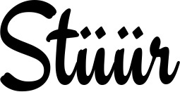 Vorschau des Bootsnamens "Stüür" als Schriftzug für "Bootsbeschriftung Klassisch 63"