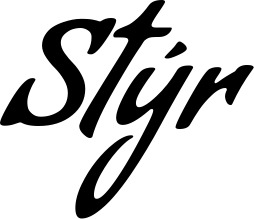 Vorschau des Bootsnamens "Stýr" als Schriftzug für "Bootsbeschriftung Klassisch 57"