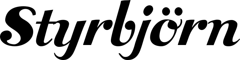 Vorschau des Bootsnamens "Styrbjörn" als Schriftzug für "Bootsbeschriftung Klassisch 26"