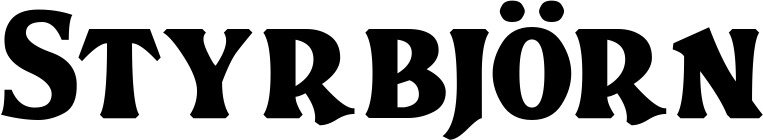 Vorschau des Bootsnamens "Styrbjörn" als Schriftzug für "Bootsbeschriftung Neu 37"