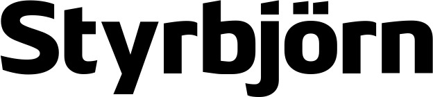 Vorschau des Bootsnamens "Styrbjörn" als Schriftzug für "Bootsbeschriftung Fett 21"