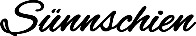 Vorschau des Bootsnamens "Sünnschien" als Schriftzug für "Bootsbeschriftung Klassisch 35"