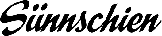 Vorschau des Bootsnamens "Sünnschien" als Schriftzug für "Bootsbeschriftung Klassisch 29"