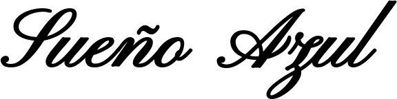 Vorschau des Bootsnamens "Sueño Azul" als Schriftzug für "Bootsbeschriftung Klassisch 107"
