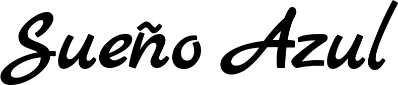 Vorschau des Bootsnamens "Sueño Azul" als Schriftzug für "Bootsbeschriftung Klassisch 77"