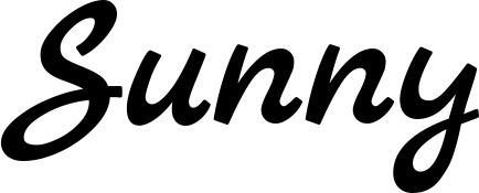 Vorschau des Bootsnamens "Sunny" als Schriftzug für "Bootsbeschriftung Klassisch 45"