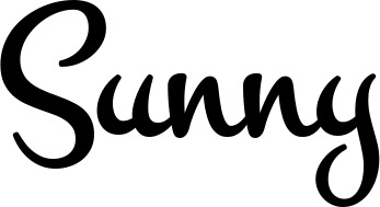 Vorschau des Bootsnamens "Sunny" als Schriftzug für "Bootsbeschriftung Klassisch 81"
