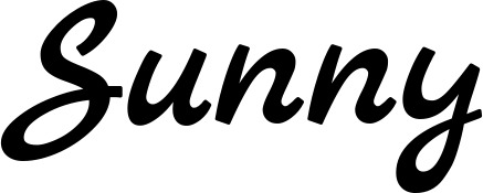 Vorschau des Bootsnamens "Sunny" als Schriftzug für "Style Klassisch 77"