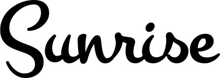 Vorschau des Bootsnamens "Sunrise" als Schriftzug für "Bootsbeschriftung Klassisch 81"