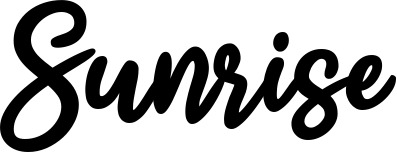 Vorschau des Bootsnamens "Sunrise" als Schriftzug für "Bootsbeschriftung Klassisch 74"
