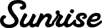 Vorschau des Bootsnamens "Sunrise" als Schriftzug für "Bootsbeschriftung Klassisch 65"