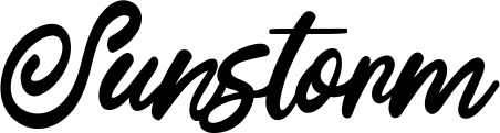 Vorschau des Bootsnamens "Sunstorm" als Schriftzug für "Bootsbeschriftung Klassisch 102"
