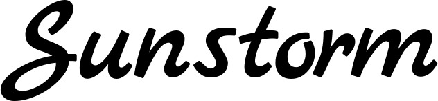 Vorschau des Bootsnamens "Sunstorm" als Schriftzug für "Bootsbeschriftung Klassisch 45"
