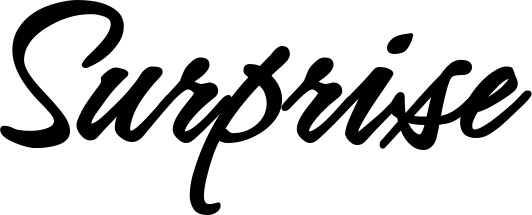 Vorschau des Bootsnamens "Surprise" als Schriftzug für "Bootsbeschriftung Klassisch 71"