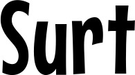 Vorschau des Bootsnamens "Surt" als Schriftzug für "Bootsbeschriftung Neu 57"