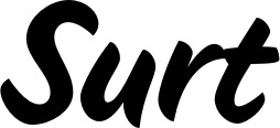 Vorschau des Bootsnamens "Surt" als Schriftzug für "Bootsbeschriftung Klassisch 19"