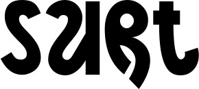 Vorschau des Bootsnamens "Surt" als Schriftzug für "Bootsbeschriftung Neu 59"