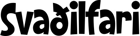Vorschau des Bootsnamens "Svaðilfari" als Schriftzug für "Bootsbeschriftung Klassisch 28"