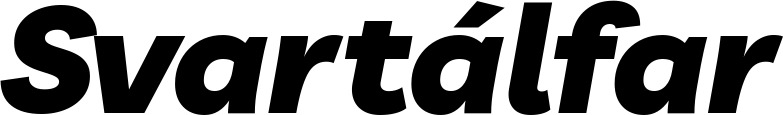 Vorschau des Bootsnamens "Svartálfar" als Schriftzug für "Bootsbeschriftung Kursiv 06"