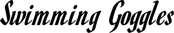Vorschau des Bootsnamens "Swimming Goggles" als Schriftzug für "Bootsbeschriftung Klassisch 93"