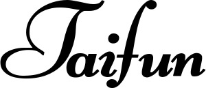 Vorschau des Bootsnamens "Taifun" als Schriftzug für "Bootsbeschriftung Klassisch 76-A"