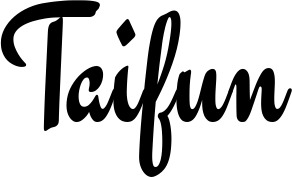 Vorschau des Bootsnamens "Taifun" als Schriftzug für "Style Klassisch 63"