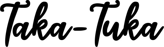 Vorschau des Bootsnamens "Taka-Tuka" als Schriftzug für "Bootsbeschriftung Klassisch 74"