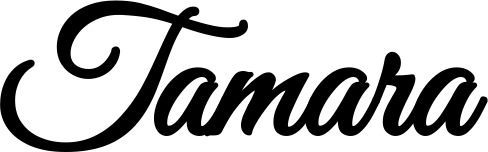 Vorschau des Bootsnamens "Tamara" als Schriftzug für "Bootsbeschriftung Klassisch 68"