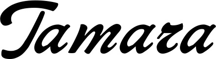 Vorschau des Bootsnamens "Tamara" als Schriftzug für "Bootsbeschriftung Klassisch 12"
