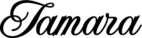 Vorschau des Bootsnamens "Tamara" als Schriftzug für "Bootsbeschriftung Klassisch 70"