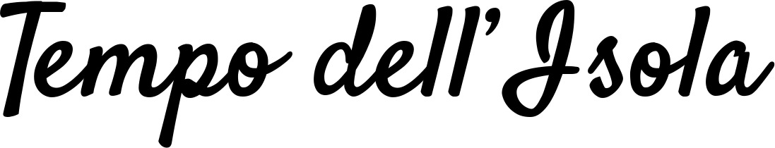 Vorschau des Bootsnamens "Tempo dell’Isola" als Schriftzug für "Bootsbeschriftung Klassisch 96"